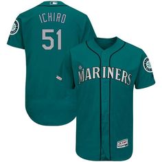 Seattle Mariners 51 Ichiro Suzuki Aqua 150th Patch Flexbase Jersey Check more at https://makedtee.com/product/seattle-mariners-51-ichiro-suzuki-aqua-150th-patch-flexbase-jersey/ Felix Hernandez, Ichiro Suzuki, Timeless Love, Team Shirt, Seattle Mariners, Team Shirts, Sports Gear, Baseball Jerseys, Soft Fabric