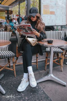 One of my favorite casual outfits from our recent trip to Paris. A boyfriend blazer from H&M and a bodysuit from Good American Fall Outfit Inspiration | Emily Ann Gemma | Paris Street Style American Styles Outfit, Fancy Paris Outfit, Cap With Outfit, Cannes Outfits Fall, New York City Casual Outfit, City Travel Outfit Spring, Cool Weather Baseball Game Outfit, Fall Outfit Europe, Madrid February Outfit