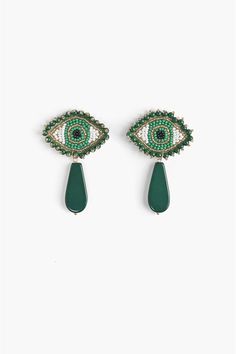 Handbeaded Earrings Green Evil Eye Intricately Hand Crafted with Beads Green Stone Drop Lightweight Easy To Wear Handcrafted By Skilled Artisans The Emerald Evil Eye Beaded Earrings add a unique and exotic flair to any outfit. They feature an intricately handcrafted design with a green evil eye center and delicate beading in various shades of green. The green stone drop adds a beautiful touch of sparkle and glamour. These earrings are lightweight and easy to wear, making them a great accessory f Green Teardrop Beaded Earrings For Party, Green Evil Eye, Eye Center, Personalized Letters, Earrings Green, Women Wholesale, Evil Eye Jewelry, Eye Jewelry, Green Bead