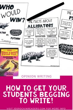 how to get your student's writing to write? with an alligator and other words