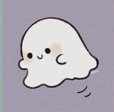 a drawing of a ghost with eyes and nose