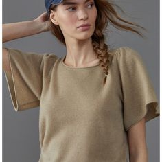 Nwt Anthropologie Maeve Serena Cashmere Sweater Smoke Free, Pet Free, Low Scent Home. Beige Cashmere Tops For Fall, Spring Beige Cashmere Tops, Brown Cashmere Top For Fall, Beige Cashmere Tops For Spring, Brown Cashmere Tops For Layering, Elegant Khaki Tops For Fall, Casual Brown Cashmere Top, Fitted Brown Cashmere Top, Classic Brown Tops For Spring