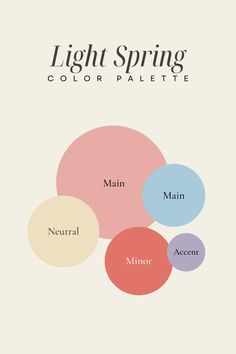 the color scheme for light spring, which includes four different colors and five different names