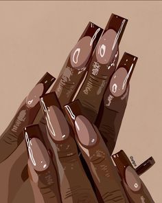 an illustration of two hands with nail polish on them