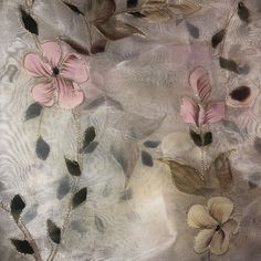 "Extraordinary hand painted and metal thread embroidered floral organza fabric is perfect for an evening gown or formal event.  It is a crisp slightly stiff fabric that holds it's shape beautifully.  The hand painted florals are done in pink, pale yellow, dark olive green and brown on a cream ground.  The embroidery is done in gold metal thread.  It is some kind of a blend but I am not sure what.  The fibers going one direction are stiff and synthetic I think but the fabric going the other way is fine and soft.  Regardless, this is amazing and even lovelier in hand.  It measuring 42\" wide by 5 yards 9 inches.  The flowers alone measure 3\" not including the leaves. I don't think this is vintage but it might be as I had some similar that sold but in chiffon over 20 years ago. We accept rea Elegant Organza Fabric With Floral Embroidery, Elegant Organza Fabric With 3d Embroidery, Intricate Embroidered Organza Fabric For Evening, Organza Fabric With Intricate Embroidery For Evening, Party Organza Fabric With Floral Embroidery, Stiff Fabric, Christmas Tree Ugly Sweater, Bridal Runway, Painted Florals