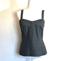 Cabi Tank, "Ponte Bustier", Size 8, Nwt, Gray, Adjustable Straps, Back Zipper, Business Under Jacket Or Casual. Thick Knit, Classic Cabi! Fitted Cotton Camisole For Party, Summer Cotton Tops With Fitted Bodice, Summer Cotton Top With Fitted Bodice, Elegant Fitted Lined Top, Stretch Sleeveless Lined Tops, Fitted Lined Party Tops, Fitted Lined Tops For Party, Spring Floral Blouse, Brown Tunic