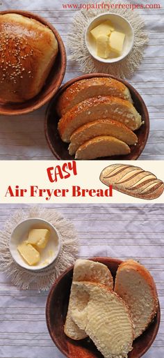 Easy Air Fryer Bread Bread Recipe For Air Fryer, Bread In A Air Fryer, Air Fryer Sandwich Bread, French Bread In Air Fryer, Making Bread In Air Fryer, Air Fryer Bread No Yeast, No Knead Bread Air Fryer, Ninja Foodie Bread Recipes, How To Make Bread In Air Fryer