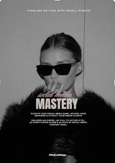 a woman with sunglasses and fur coat on the cover of an ad for fashion magazine