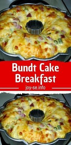 bundt cake breakfast is shown in two different pans