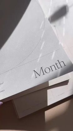 a book with the word month written on it