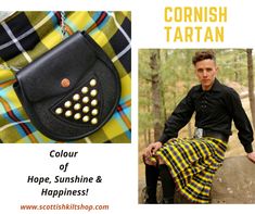 Yellow Yellow Happy Fellow - Cornish Tartan For You!💛 #cornishtartan #tartankilt #kiltsforsale #yellowkilt #kiltsformen #scottishkilt #traditionalkilt #yellow #plaid #pattern #tartan #mensfashion #mensclothing #scotland #scots #tartanfabric #cornishtartankilt #cornish #clan Cornish Tartan, Men In Kilts