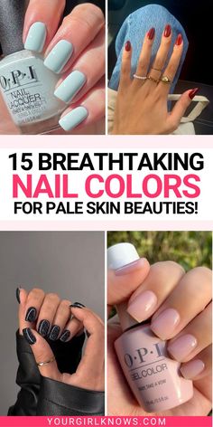 Go stunningly GORGEOUS this summer with the perfect nail colors for pale skin! Check out our list of 15 must-have shades, and get ready to show off your pearly white fingers in style. Colors For Pale Skin, Pale Skin Beauty, Nail Colors For Pale Skin, Pale Nails, Best Nail Colors, Pretty Short Nails, Cute Short Nails, Fun Nail Colors, Short Gel Nails