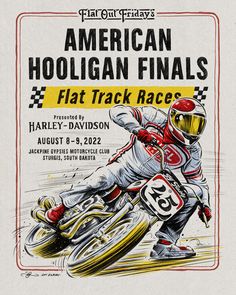 an old race poster for the american hooligan finals