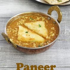 a paneer dish with pita bread in it