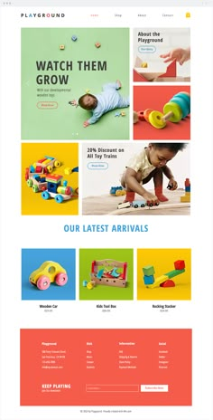 the website design for playground is designed to showcase children's toys and activities