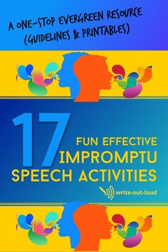 Cover of ebook: 17 fun effective impromptu speech activities Impromptu Speech, Increase Vocabulary, Speech Activities, Presentation Skills, Middle School Student, Writing Resources