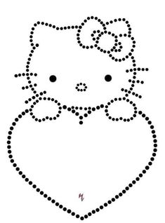 an image of a hello kitty face made out of dots