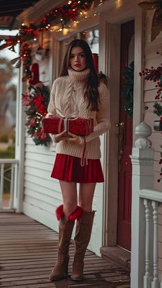 Christmas Fashion Outfits, Christmas Outfit Ideas, Outfit Choices, Trendy Christmas Outfits, Christmas Day Outfit, Chic Holiday, Christmas Party Outfits, Winter Mode, Elegante Casual