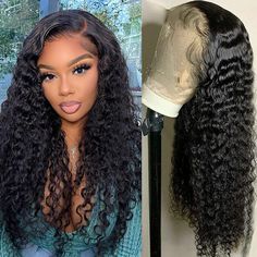 PRICES MAY VARY. 【100% Premium Human Hair Material】Water Wave Human Hair Lace Front Wigs For Black Women, 100% Unprocessed Brazilian Virgin Human Hair, And 180% Density With Baby Hair. Full And Thick. 【Wigs For Black Women Human Hair Quality】: HD Transparent 13x4 Inch Swiss Lace Front Wig, , Glueless Water Wave Lace Frontal Wigs Human Hair Bleached Knots, No Tangle & No Shedding. 【Water Wave Wig Cap】Stretchy Breathable Wig Net (perimeter About 22 Inch - 22.5 Inch) With 4 Combs, At Front And Side Amazon Curly Wigs, Wavy Wigs Black Women, Water Wave Wig Hairstyles, Water Wave Weave, Wig Products, Amazon Wigs, Wigs Hairstyle, Wigs Styles, Lace Wigs Styles