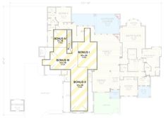 the floor plan for this house shows two rooms and three bathrooms