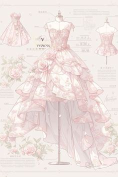 a dress with flowers on it and instructions for making it look like an evening gown