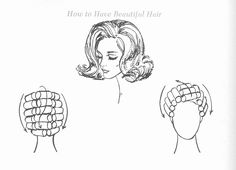 Late 1960's, early 1970's roller setting pattern for this popular flip hairstyle. 1960s Hair Setting Pattern, Early 1960s Hair, 1960s Roller Set, Wet Set Pattern, Curl Setting Pattern, Hair Roller Patterns, Retro Inspired Hair, Braid Styles For Girls, New Braided Hairstyles