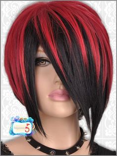 I like the way this looks but would want a different shade of red. Black Red Hair, Hair Color Crazy, Trendy Hair Color, Short Hair Color, Ombre Hair Color, Red Hair Color, Cool Hair Color, Hair Color For Black Hair, Ombre Hair