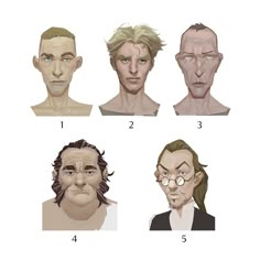 six different facial expressions for the characters in harry potter