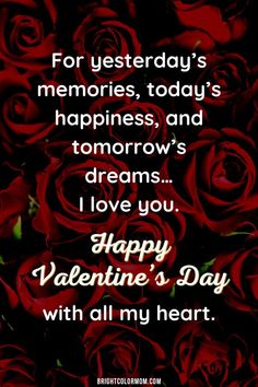 red roses with the words happy valentine's day written on it, and an image of