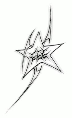 a drawing of a star with an arrow on it