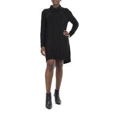 You'll love the classic cable-knit design of this women's Nina Leonard cowlneck sweater dress. You'll love the classic cable-knit design of this women's Nina Leonard cowlneck sweater dress. Cable-knit design Cowlneck Long sleeves Soft knit construction UnlinedFIT & SIZING 36-in. approximate length from shoulder to hem Oversize fit Sheath cut Pull-on designFABRIC & CARE Acrylic Machine wash - Delicate Imported Size: Small. Color: Black. Gender: female. Age Group: adult. Cable Knit Sweater Dress, Cowl Neck Sweater Dress, Cable Knit Turtleneck Sweater, Dress Guide, Oversized Turtleneck, Knit Sweater Dress, Chicken Soup, Cowl Neck Sweater, Cable Knit Sweater