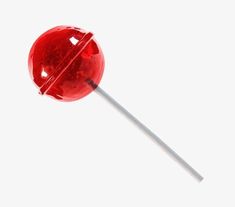 a red lollipop on a white background