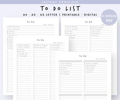 the printable to do list is shown in blue and white