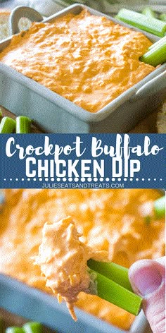 a hand holding up a cracker with buffalo chicken dip