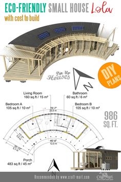 the eco friendly small house with cost to build is shown in this graphic, which shows how