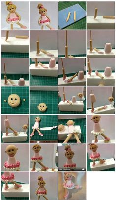 there are many different pictures of dolls on the same page, each with their own handmade doll