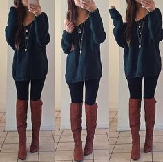 over the knee boots Weather Wear, About Fashion, Long Sweaters, Autumn Winter Fashion, Gq, Women's Plaid Shirt, Chic Style, Insta Fashion, Winter Outfits