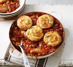 some food is in a pot on a table