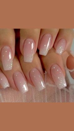 Occasion Nails, خواتم خطوبة, Unghie Sfumate, Cute Pink Nails, Pedicure Manicure, Design Nails, Designs Nail, Bride Nails