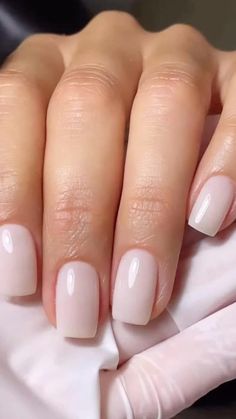 Milky Pink Nails, Bridesmaids Nails, Kutek Disney, Milky Pink, Squoval Nails, Subtle Nails, Simple Gel Nails