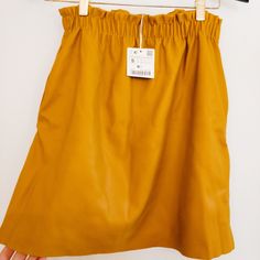 Mustard Yellow, Faux Leather Skirt With Pockets Casual Faux Leather Mini Skirt For Fall, Summer Faux Leather Skirt, Chic Faux Leather Summer Skirt, Casual Faux Leather Mini Skirt With Lining, Casual Faux Leather Mini Skirt For Spring, Casual Faux Leather Mini Skirt For Summer, Casual Faux Leather Skirt With Lining, Zara Skirt With Pockets For Fall, Zara Lined Mini Skirt For Fall