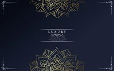 luxury background with gold ornament on dark blue