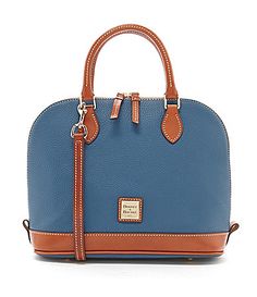 Dooney and Bourke Zip Zip Satchel #Dillards Blue Leather Satchel With Metal Hardware, Dooney And Bourke, Dooney & Bourke, Satchel Bag, Dillard's, Dooney Bourke, Satchel Bags, Clothing Accessories, Satchel