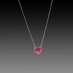 Gold Chain Pendant, Ruby Necklace, Chain Pendant, Sparkle Diamonds, 22k Gold, Rose Cut, Gemstone Necklace, Gold Chain, Gold Chains