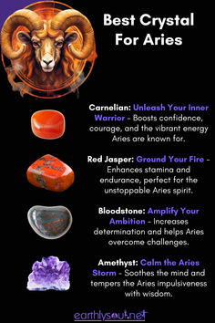 best crystal for Aries showing carnelian, red jasper, bloodstone and amethyst Crystals For Aries Zodiac Signs, Aries Gemstones, Spell Book Ideas, Crystals For Aries, Aries Crystals, Crystals Room, Power Numbers, Aries Rising