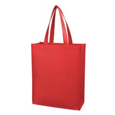 a red shopping bag on a white background