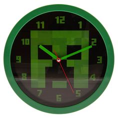 Minecraft Wall Clock Minecraft Clock, Minecraft Merchandise, Minecraft Wall, Diy Clock Wall, Diy Clock, Creepers, Plastic Case, Display Boxes, Quartz Movement