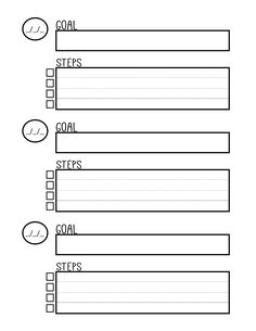 the goal sheet is shown in black and white, with three different lines on each side