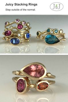 #StackingRings #JuicyGemstones #WeddingRing #EngagementRing #WeddingBands #ReclaimedDiamonds #HeirloomJewelry #OceanInspiredJewellery #AlternativeBridal #CustomJewellery #OceanJewelry #SustainableJewelry #SustainableLiving #EngagementRing #Engaged #SustainableWeddingBand #WeddingBand #EcoBridal #EcoWedding #RecycledGold #SandcastJewelry #AlternativeJewelry #AlternativeEngagementRing #AlternativeWedding #JwJ Unusual Gemstone Rings, Flapper Jewelry, Diamond Star Earrings, Gold Diamond Wedding Band, Engagement Ring White Gold, Emerald Engagement Ring, Sapphire Jewelry, Custom Jewelry Design