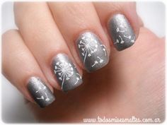 Dandelion Nails Design, Teen Nail Designs, Palm Tree Nails, Sunset Nails